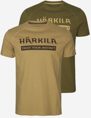 Koszulka logo t-shirt 2-pack Antiquesand/Dark olive